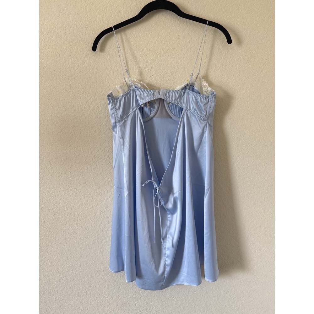 For Love & Lemons Paloma Slip Dress Baby Blue Lace Mini Dress Size M Fairycore - Picture 3 of 7